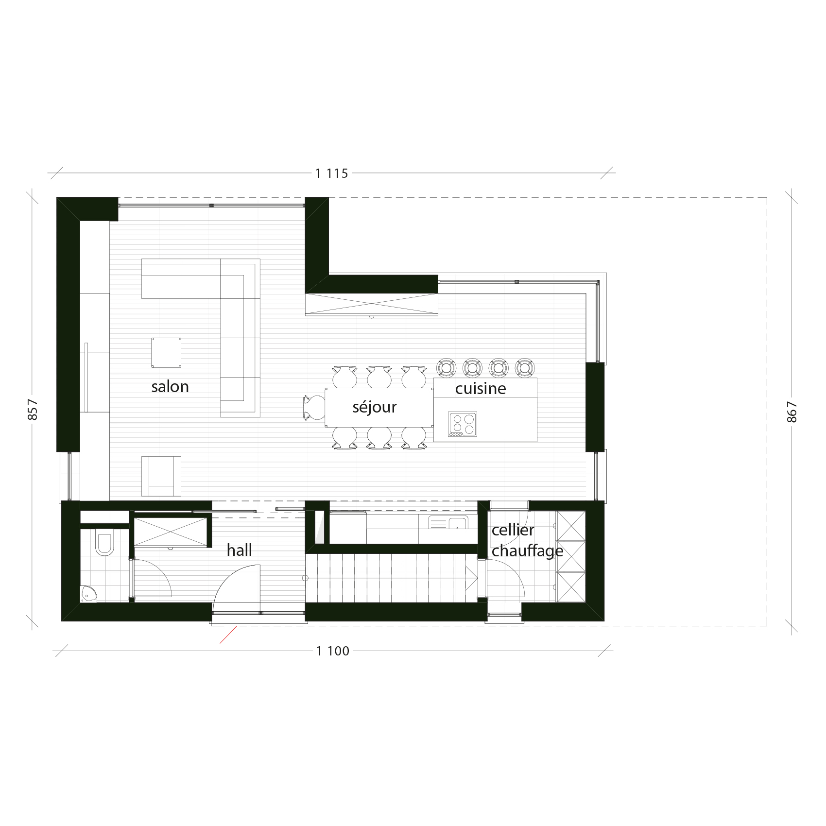 Inspiration Auréa Plan rez-de-chaussée