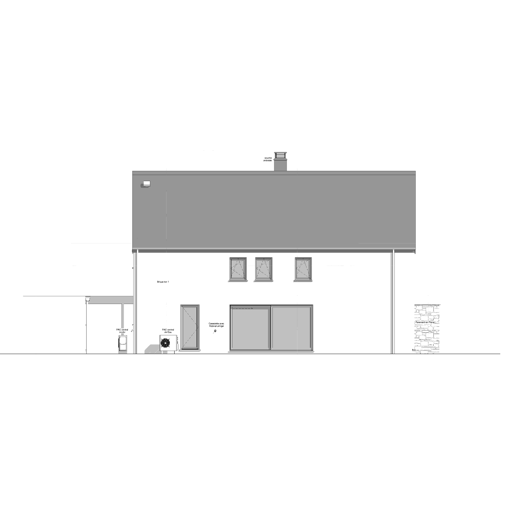 Inspiration Aubéole Plan façade arriére