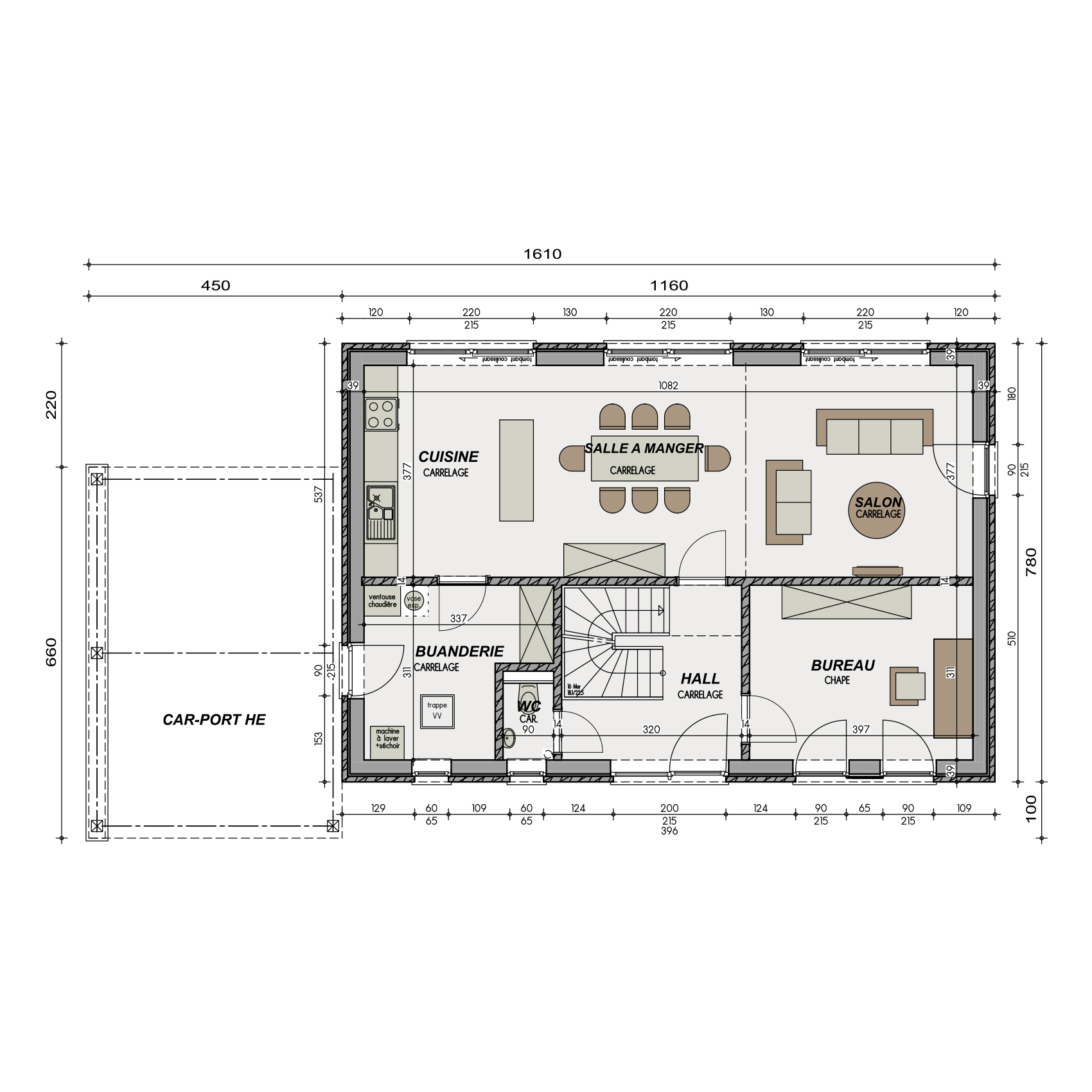 Inspiration Cléora Plan rez-de-chaussée